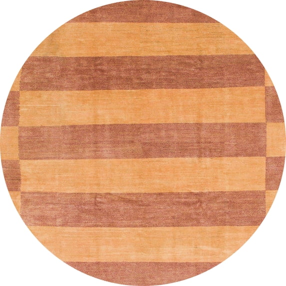 Ahgly Company Indoor Round Abstract Bright Orange Abstract Area Rugs, 8' Round