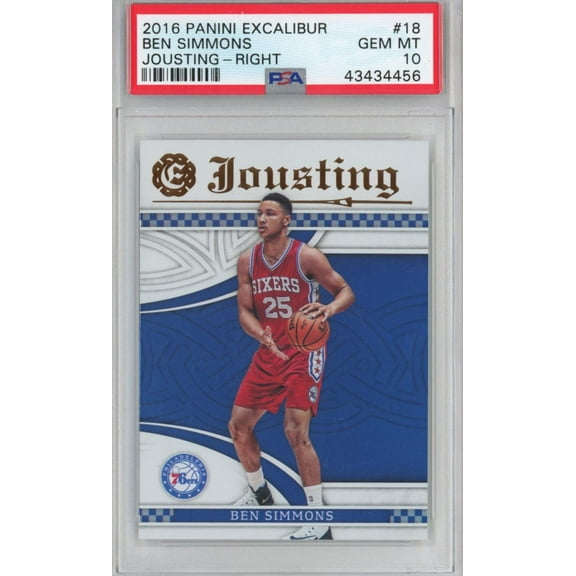 Graded 2016-17 Panini Excalibur Ben Simmons #18 Jousting Right Rookie RC Basketball Card PSA 10 Gem Mint