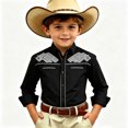 thumbnail image 2 of Toddler Kids Girls Boys Shirt Tops Long Sleeve Fashion Chest Print Casual Collar Shirt Casual Loose Tops 6-7 Years, 2 of 4