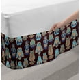 thumbnail image 2 of Owl Print Bed Skirt, Abstract Pastel Colored Night Bird Animals Repeating Pattern, Elastic Bedskirt Dust Ruffle Wrap Around for Bedding Decor, 4 Sizes, Dark Mauve Multicolor, by Ambesonne, 2 of 2