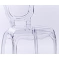 thumbnail image 4 of (Retired) 2xhome Clear Plastic Stackable Acrylic Ghost Chair Glam Modern Mid Century Contemporary No Arm Side Chair With Back Dining Accent Transparent Crystal Desk Vanity Outdoor, Set of 1, 1 piece, 4 of 6