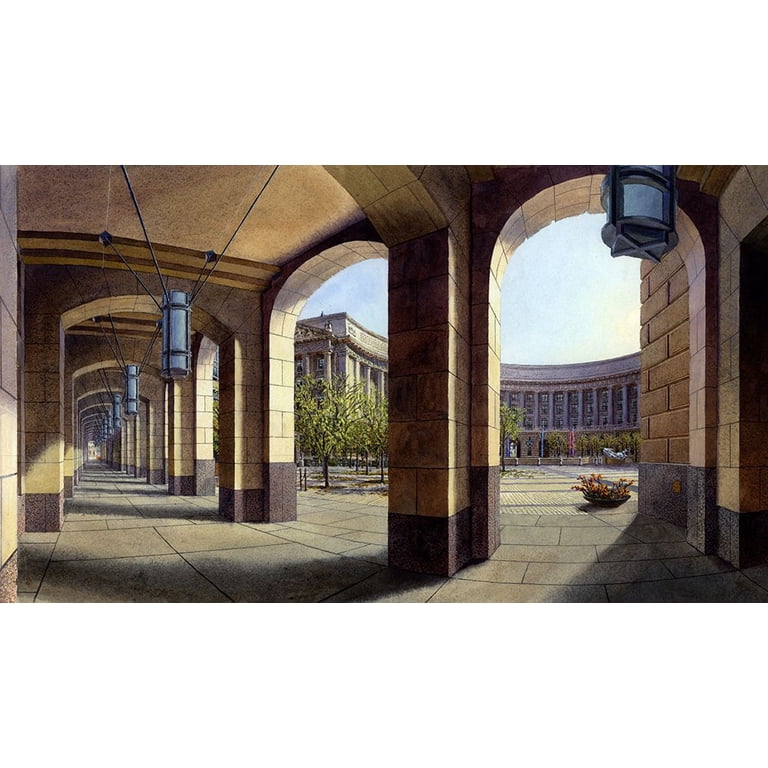 Wang, John Z. 24x15 White Modern Wood Framed Museum Art Print