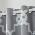 thumbnail image 4 of TOWN & COUNTRY EVERYDAY Ironwork Geo Trellis Sateen Indoor Curtains, Room Darkening Blackout, Grommet Top, Energy Efficient, 2-Pack Set, 52"x63", Silver, 4 of 10