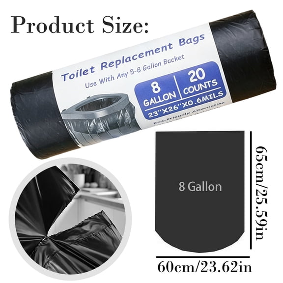 Biodegradable Garbage Bags - Thickened Extra Large Trash Bags - Eco-Friendly Heavy Duty Kitchen Waste Bags - 1 Pack