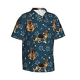 thumbnail image 2 of Uemuo German Shepherd Dog Printed Regular Fit Short Sleeve Casual Hawaiian Shirt for Men,Aloha shirt,Tropical shirt,Floral print shirt,Vacation Beach shirt-Medium, 2 of 9