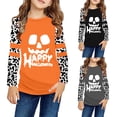 thumbnail image 2 of Gibobby blusas de vestir Niñas formal Niñas Halloween Calabazas Impresiones Casual Leopardo Niñas Sudaderas Niños Pequeños Niños Niñas Tops de Manga Larga （Dorado， 4-5 Años), 2 of 4