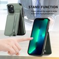 thumbnail image 3 of Allytech Wallet Case For iPhone 12 Pro Max,Zipper Wallet Card Slot Kickstand Shockproof Carbon Fiber Case Cover,6.7 inch,Green, 3 of 8
