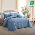 thumbnail image 3 of Blythease Oversized King Bedspread, Paisley Pattern Design, Lightweight Bedding Cover, Reversible, 5 Piece, 100% Microfiber, Smokey Blue, 3 of 7