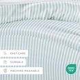thumbnail image 6 of Noble Linens Light Blue Puffed Rugged Stripes 3-Piece Duvet Cover Set, Full/Queen, 6 of 13