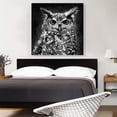 thumbnail image 2 of ARTCANVAS Owl Nocturnal Bird of Prey Barn Black White Canvas Art Print - Size: 36" x 36" (1.50" Deep), 2 of 9