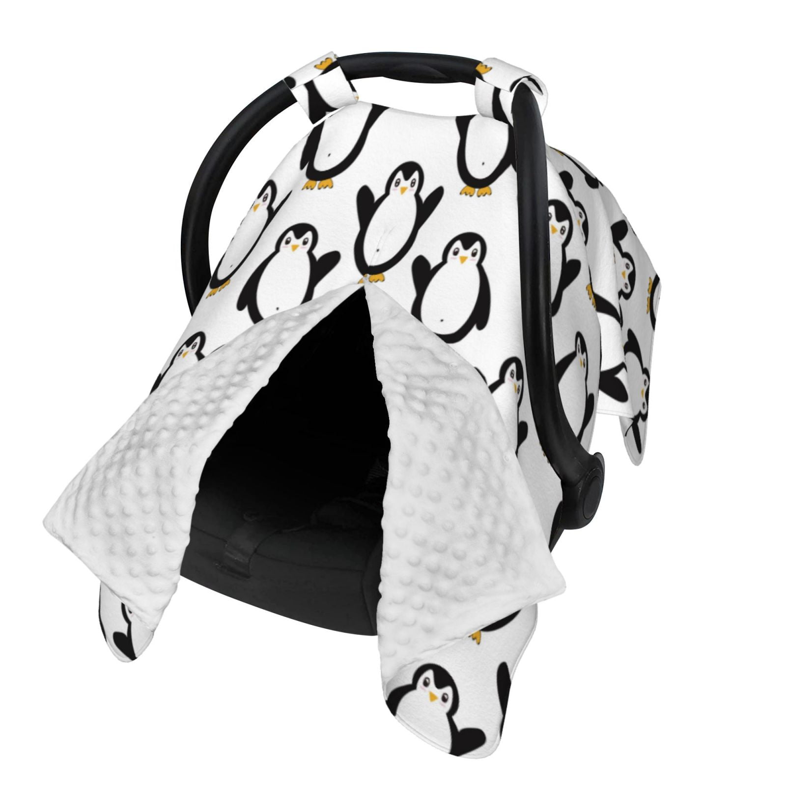 Naloa Lovely Penguin Baby Car Seat Cover, Breathable Baby Carrier Cover, Multiuse Baby Carrier Cover & Nursing Breastfeeding Cover