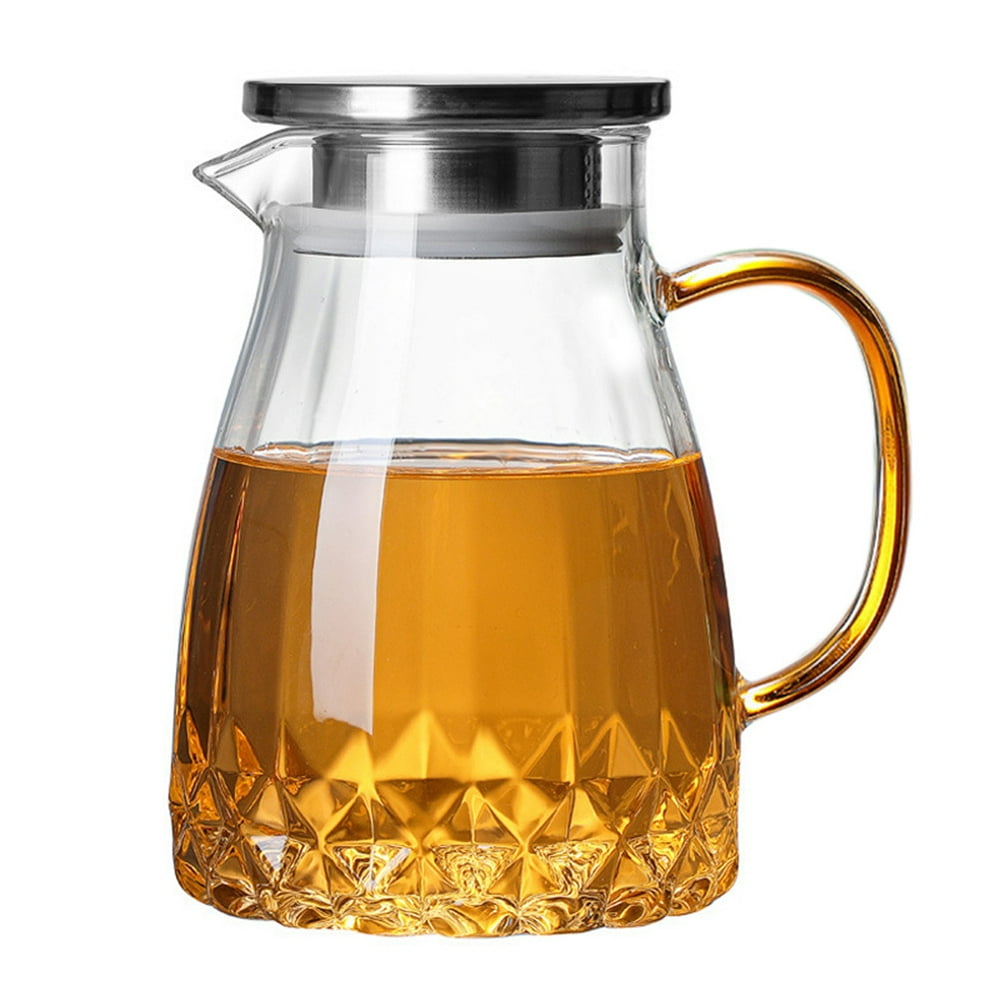 Glass Pitcher Large Capacity Tea Pitcher with Lid Household Glass Water Jug Tea Pot for Hot Cold