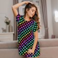 thumbnail image 4 of Cotton Nightgowns for Women - Rainbow Hearts Sleep Shirts for Women's Nightgowns & Sleepshirts, Soft Cotton Pajama Dress Shirts for Women, House Dress Sleepwear for Women, 4 of 7