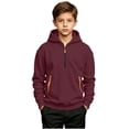 thumbnail image 6 of Boys' Hoodie Sweatshirt Quarter Zip Up Lightweight Sweat Shirt with Kangaroo Pockets Warm Hoodie For Boys, 6 of 10