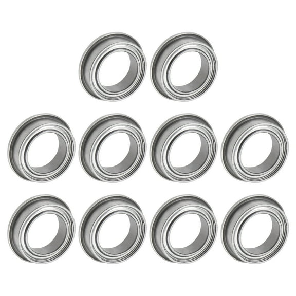 MF128ZZ Flanged Ball Bearing 8x12x3.5mm Double Shielded Chrome Steel Flange Bearings, 10 Packs