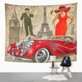 thumbnail image 2 of UFAEZU Car Vintage Paris London Torn Newspaper Old Auto Gentleman Collage 1940S 1950S Aged Wall Art Hanging Tapestry Home Decor for Living Room Bedroom Dorm 51x60 inch, 2 of 2