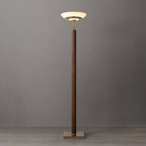 NOVA OF CALIFORNIA Tambo Torchiere Floor Lamp - Dark Walnut