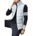 thumbnail image 3 of Fangasis Mens Jacket Full Zip Waistcoat Sleeveless Puffer Vest Men Lightweight Winter Warm Coats Fashion Holiday Coat Gray XS, 3 of 7