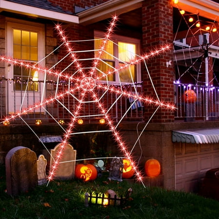 

loopsun Horror Halloween Web LED Waterproof Lighting Modes Halloween Ghost Festival Theme Decoration Prop 12FT