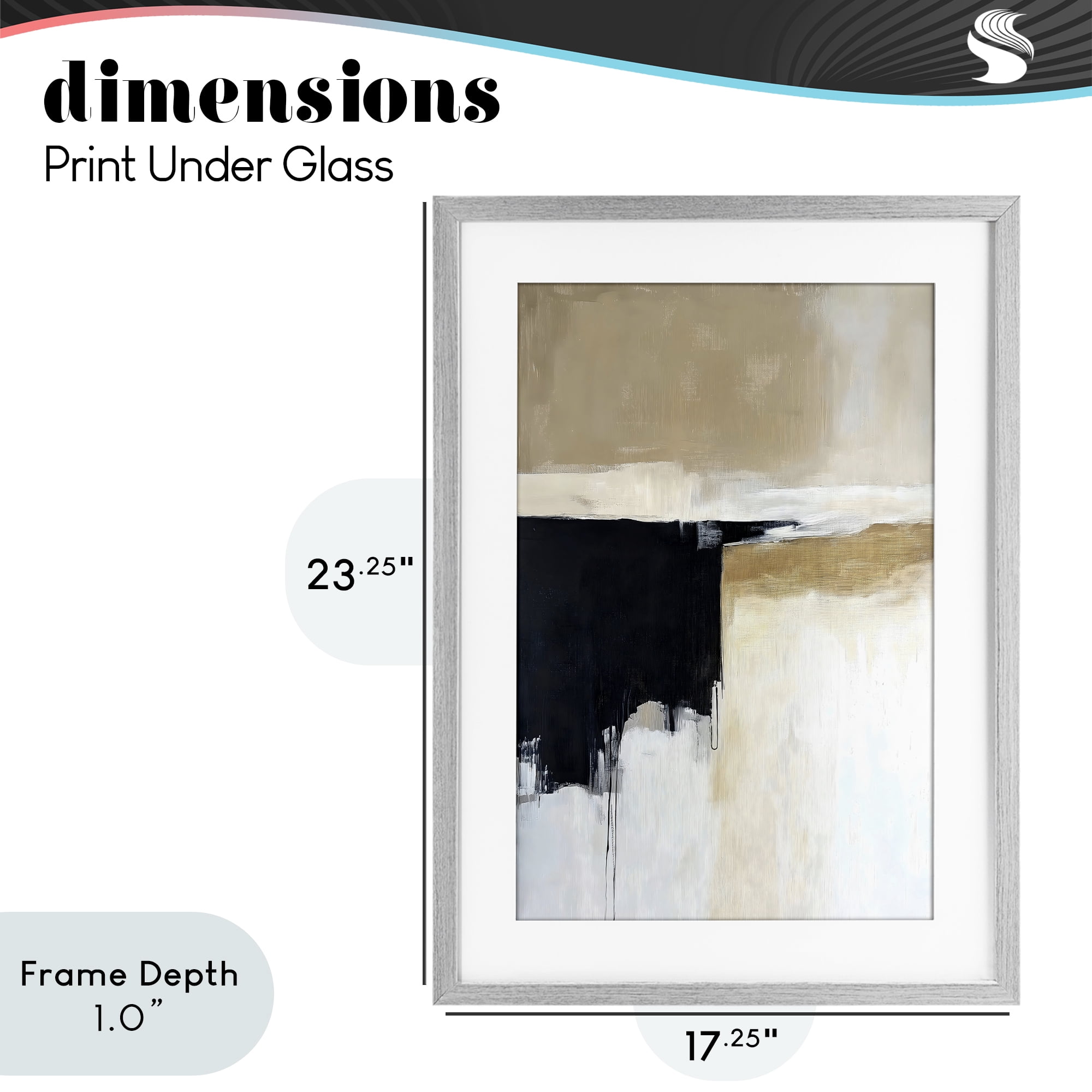 Stupell Industries Desert Shades Muted Neutrals Gray Framed Print Under Glass, design by Gina Kelly