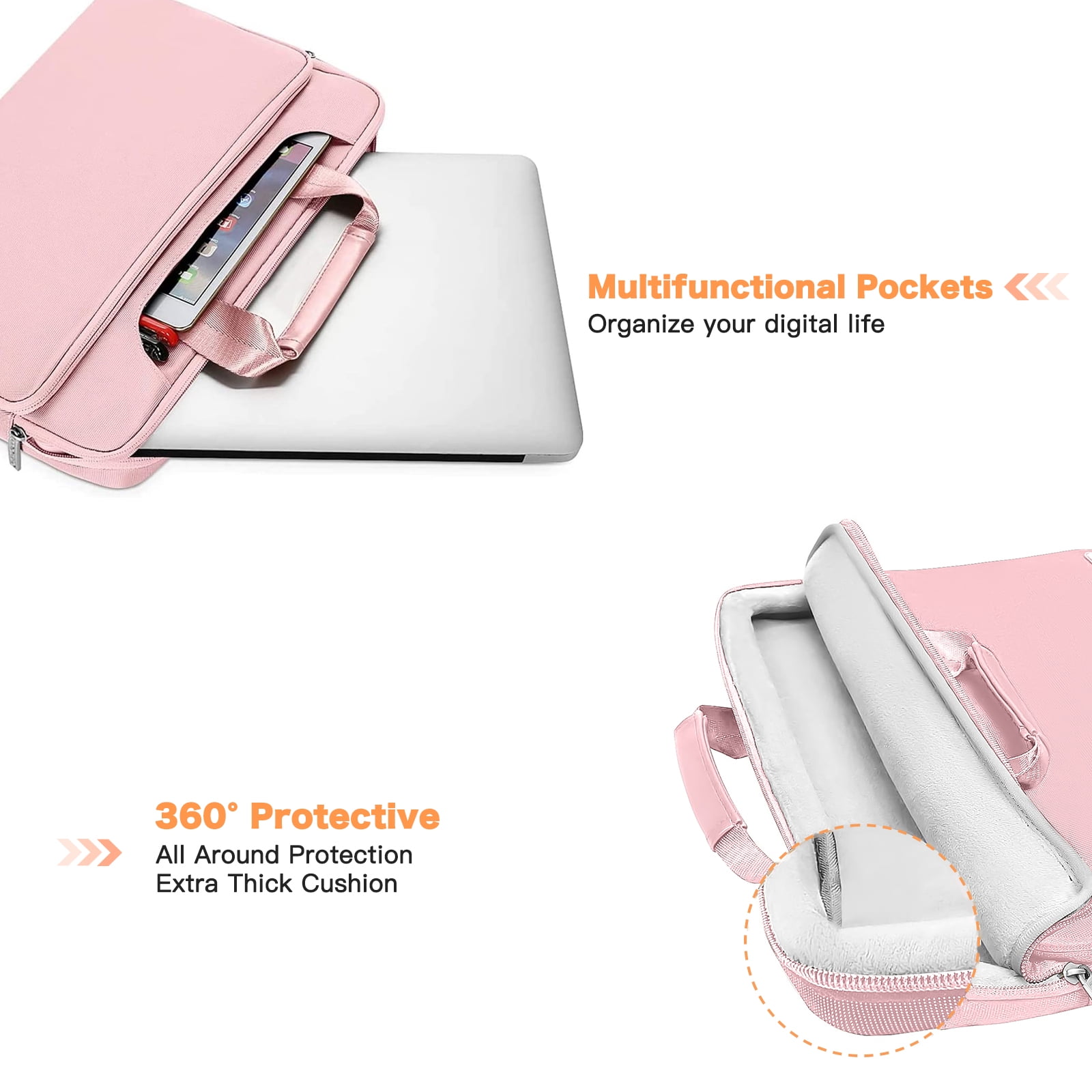 MOSISO Laptop Bag with Belt 360 Protective Laptop Shoulder Messenger Bag Case Sleeve for 15 inch 15.6 inch Notebook&MacBook Pro 16 inch 2023-2019 M2 A2780 M1 A2485 Pro/Max A2141/Pro 15 A1398