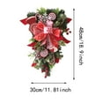 thumbnail image 3 of Large Christmas Swags Wreath for Front Door - Artificial Pine Branch Wreath with Red Berry Bow for Outdoor Indoor Xmas Decor, Classic Holiday Collection, 3 of 7