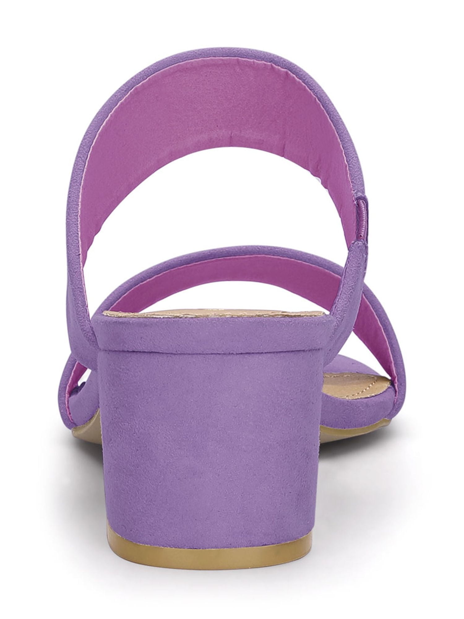 Unique Bargains Women's Block Heel Dual Straps Slide Sandals
