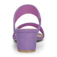 thumbnail image 2 of Women's Dual Straps Mid Chunky Heel Slide Sandals Purple 9, 2 of 7