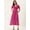 Pink, variant on DressBerry Women's Printed Poly Crepe Dress Casual Summer Short Puffed Sleeves Ankle Length High Waist V Neck Buttoned Front Western Style Light Weighted All Purpose Long Dress