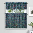 thumbnail image 2 of 3 PCS Floral Kitchen Curtains Set with Valance and Tier Panels Farmhouse Window Treatment, 2 of 5