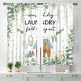 thumbnail image 3 of Laundry Room Curtains for Windows, Farmhouse Rustic Watercolor Hanging Baby Clothes Eucalyptus Leaves Green Laundry Drapes for Kitchen Living Room Bedroom Bathroom Windows, 84"x63" Inch, 3 of 5