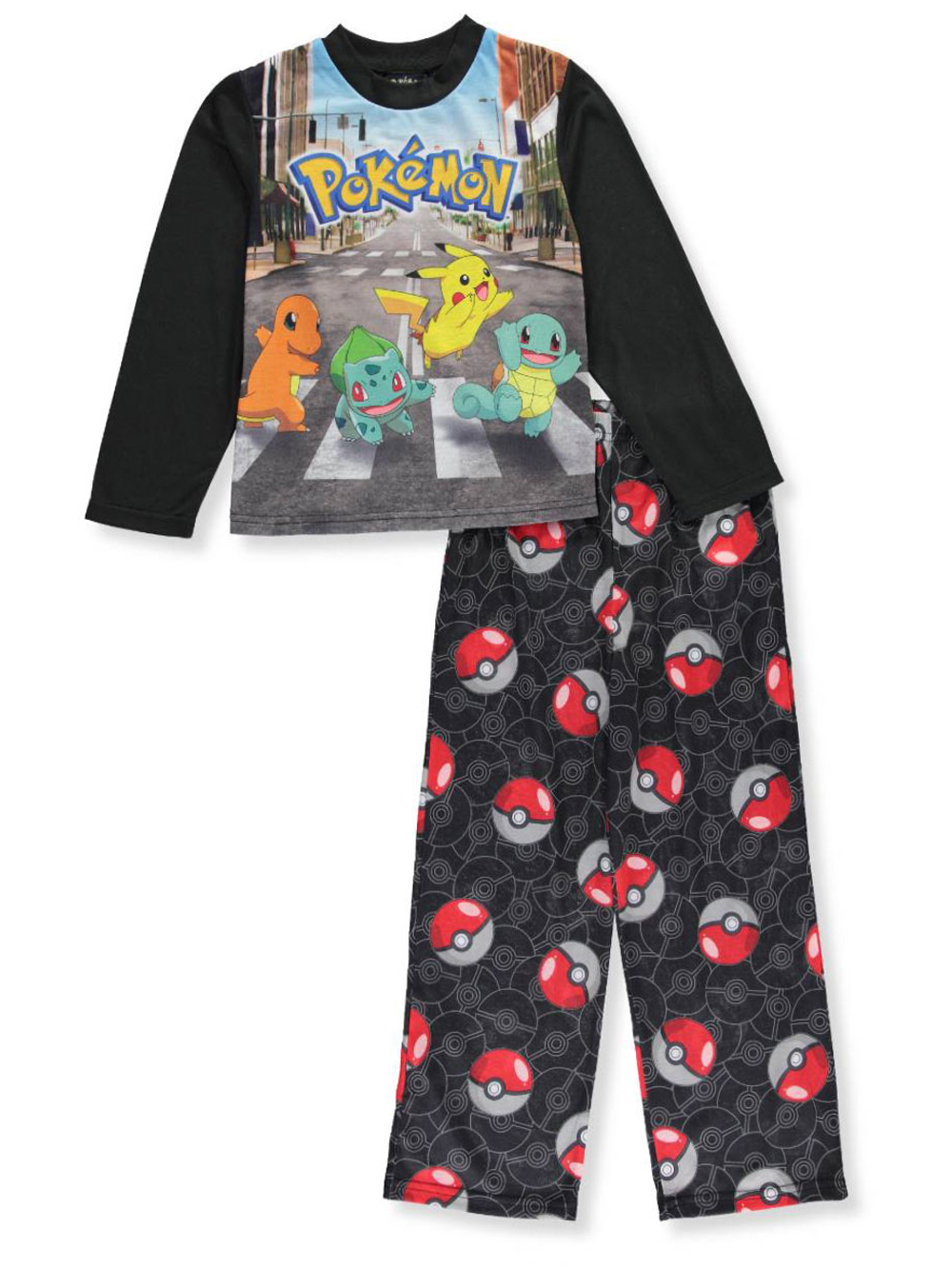 Pokémon Pokemon Big Boys' "Street Team" 2Piece Pajamas (Sizes 8 20) black/multi, 10
