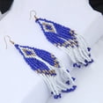 thumbnail image 4 of Drop Earrings Beaded Retro Creative Long Dangle Earrings Fringe Hoop Earrings, 4 of 10