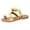 Yellow, variant on Rokment Flower Crochet Flip Flops for Women Boho Beach Casual Leather Toe Ring Flat Slip on Slides Dress Sandals with Back Straps Orange Size 7.5