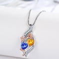 thumbnail image 6 of Taioiat Double Birthstone Necklaces for Women 18K Gold Plated Birthstone Rose Flower Jewelry Anniversary Valentines Day Mother's Day Birthday Gifts for Her Wife Girlfriend Mom, 6 of 7