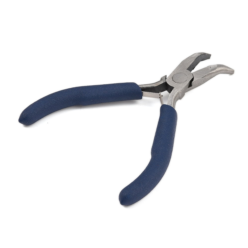 10pcs 45# Carbon Steel Jewelry Pliers Bent Nose Pliers Polishing Royal Blue Stainless Steel color 13x7.4x1.7cm