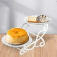 thumbnail image 4 of 2 Tiers Cake Stand, Decoration Snack Display Tray Removable Ornaments Display Rack Cupcake Stand for Restaurant Wedding Party Banquet Round, 4 of 7
