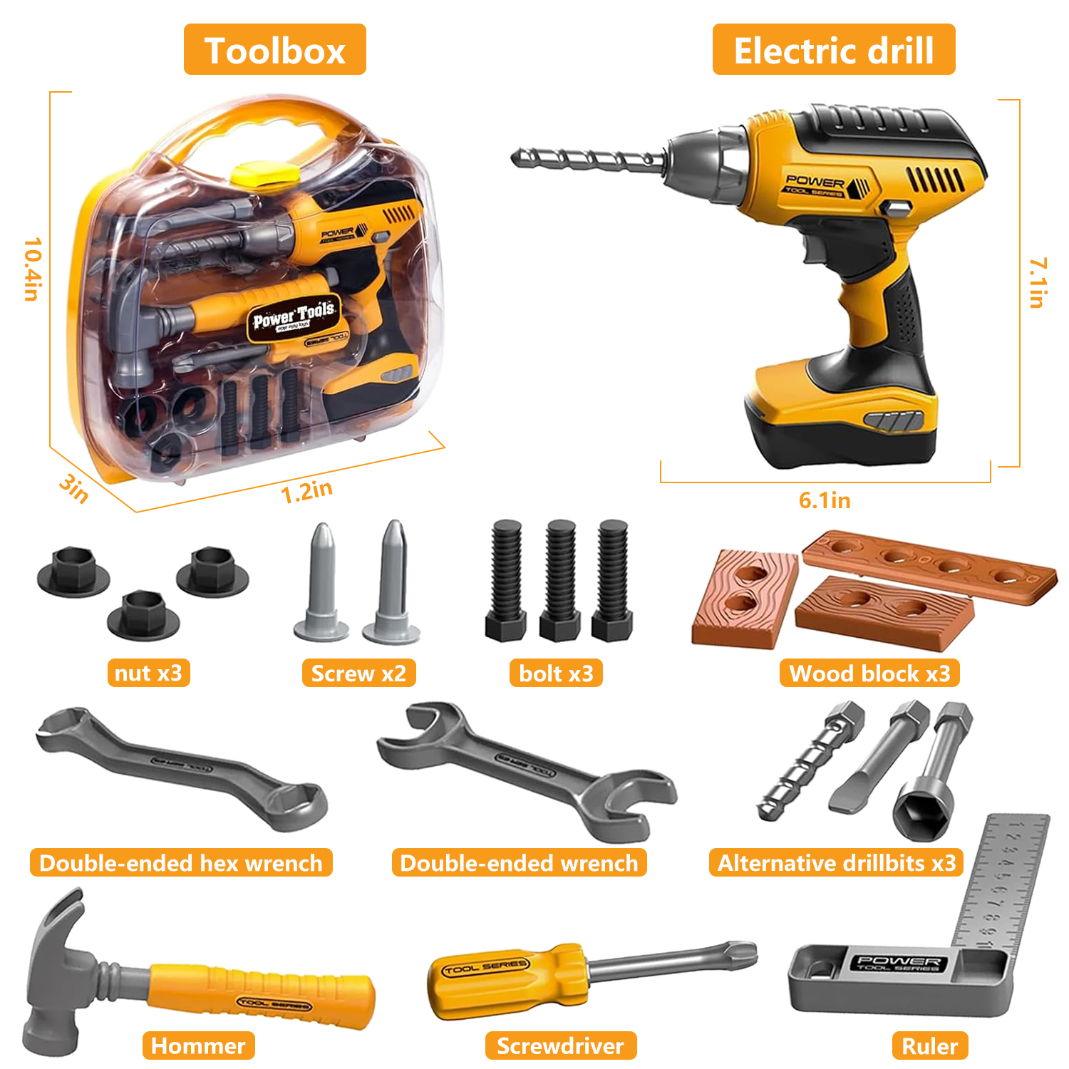 Rirool Kids Tool Set with Electronic Drill - 37 Pieces photo 4