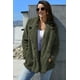 thumbnail image 4 of ABPHQTO Abrigo de forro polar verde militar con parte delantera abierta para mujer con bolsillos, 4 of 4
