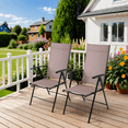 thumbnail image 6 of TLGREEN Outdoor Folding Chairs Set (2-Pack), Textilene Fabric & Aluminum Frame, with 7-Position Adjustable Back for Yard, Garden, Balcony (Brown), 6 of 9