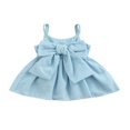 thumbnail image 1 of Robe Sans Manches pour Tout-Petites Filles, Robe à Bretelles à Rayures avec Nœud devant, Robe d'Été Princesse Décontractée 3mois-3ans, 1 of 9