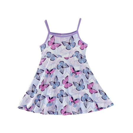 

Wiueurtly Girls Toddler Kids Crew Neck Summer Sleeveless Sundress Casual Beach Floral Prints Party Dress Birthday Dress Toddler