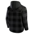 thumbnail image 5 of Men's Fanatics Black Minnesota Vikings Elements Plaid Polar Fleece Quarter-Zip Hoodie, 5 of 7