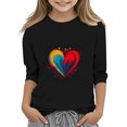 thumbnail image 1 of COM1950s Chemise de la Saint-Valentin pour Garçons, Chemise de la Saint-Valentin pour Garçons et Filles, Imprimé Saint-Valentin pour Garçons et Adultes, Manches Trois-Quarts, Col Rond, Chandail de Base, Chemise de la Saint-Valentin, 1 of 9
