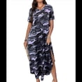 thumbnail image 1 of Vestido Camisero Informal de Verano para Mujer, Holgado, de Corta, Estilo Camuflaje, con Bolsillo Azul XXL, 1 of 8