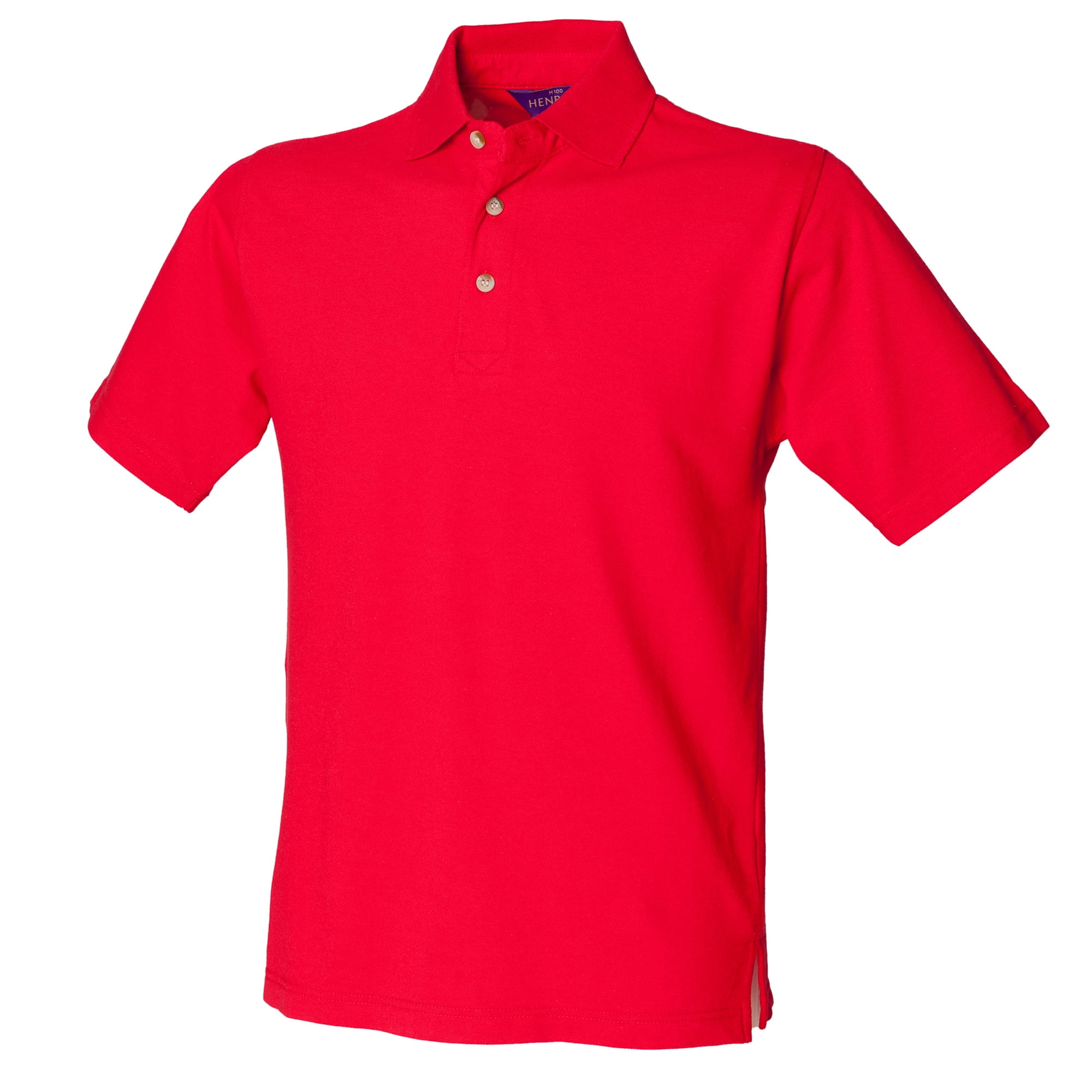 Henbury Mens Classic Plain Polo Shirt With Stand Up Collar