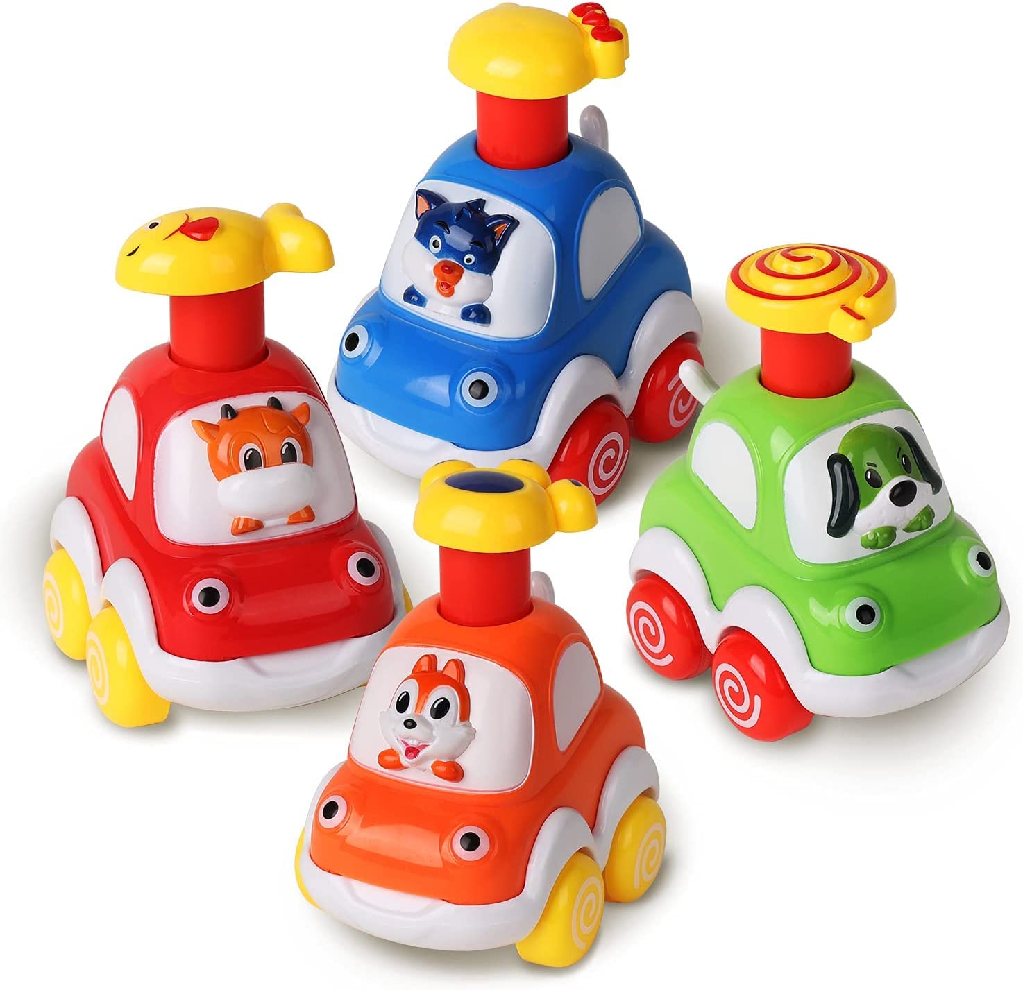 WQFSTORE Toddler Animal Car Toys 4-Pack Press and Go photo 8