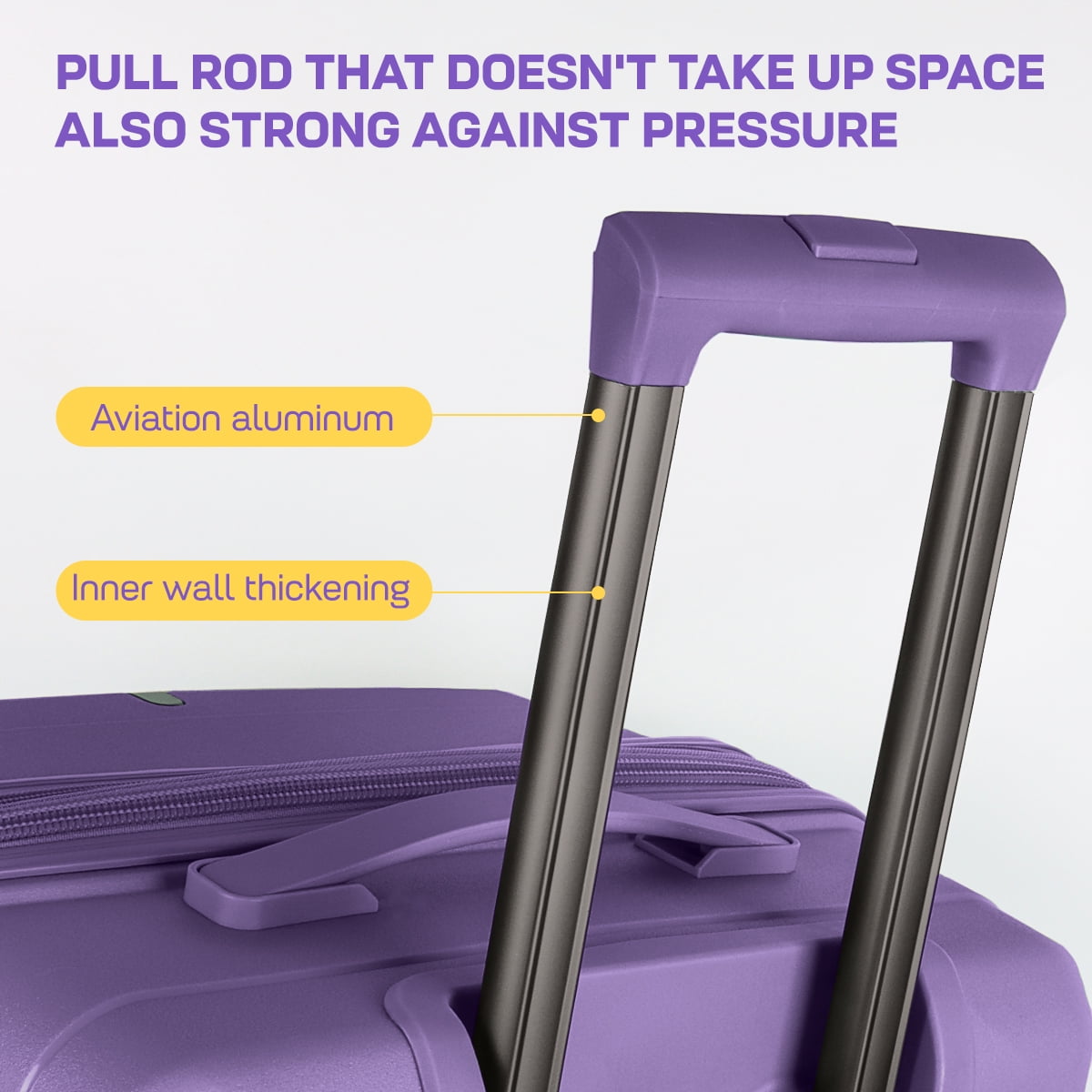 20" Carry On Luggage Airline Approved,Hardshell Suitcases with Spinner Wheels & TSA Lock,Lightweight Expandable Rolling Luggage, Purple - DQ135