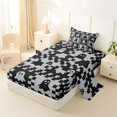 thumbnail image 2 of Manfei Checkerboard Spooky Ghost Twin Sheets 3pcs, Happy Halloween Bedding, Black Gray,1 Fitted Sheet, 1 Flat Sheet and 1 Pillowcase, 2 of 5