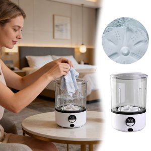 BotaniNest Underwear Washing Machine 2L Cordless Rechargeable Portable Mini Washer With LED Touchscreen For Hotel RV Camping Travel Baby Clothes